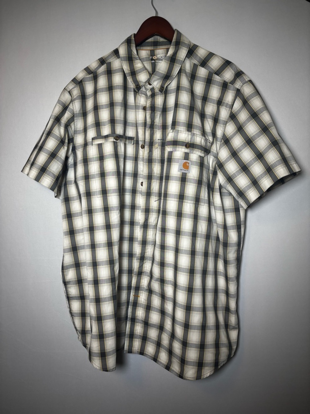 Carhartt Force Ridgefield Shirt Sz 2XL Relaxed Fit Plaid Work Shirt Wicking Vent - Picture 2 of 7